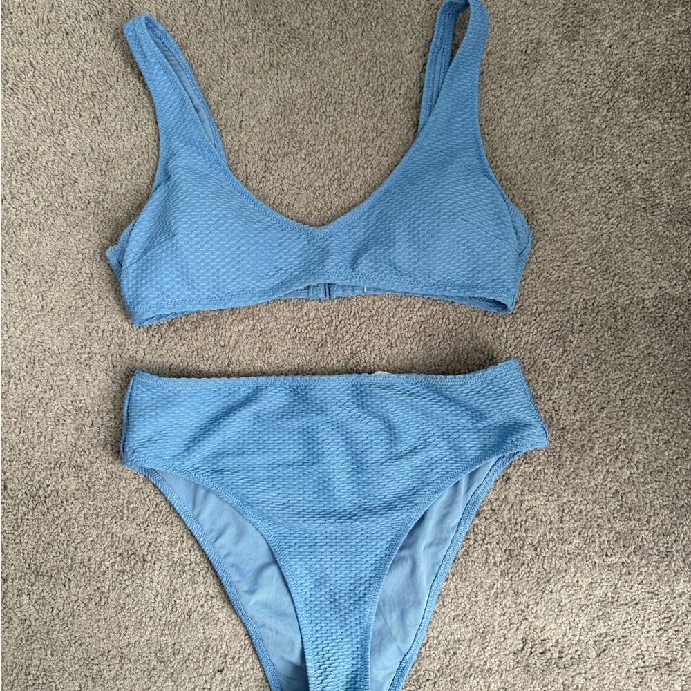 Blue high waisted Aerie Bikini